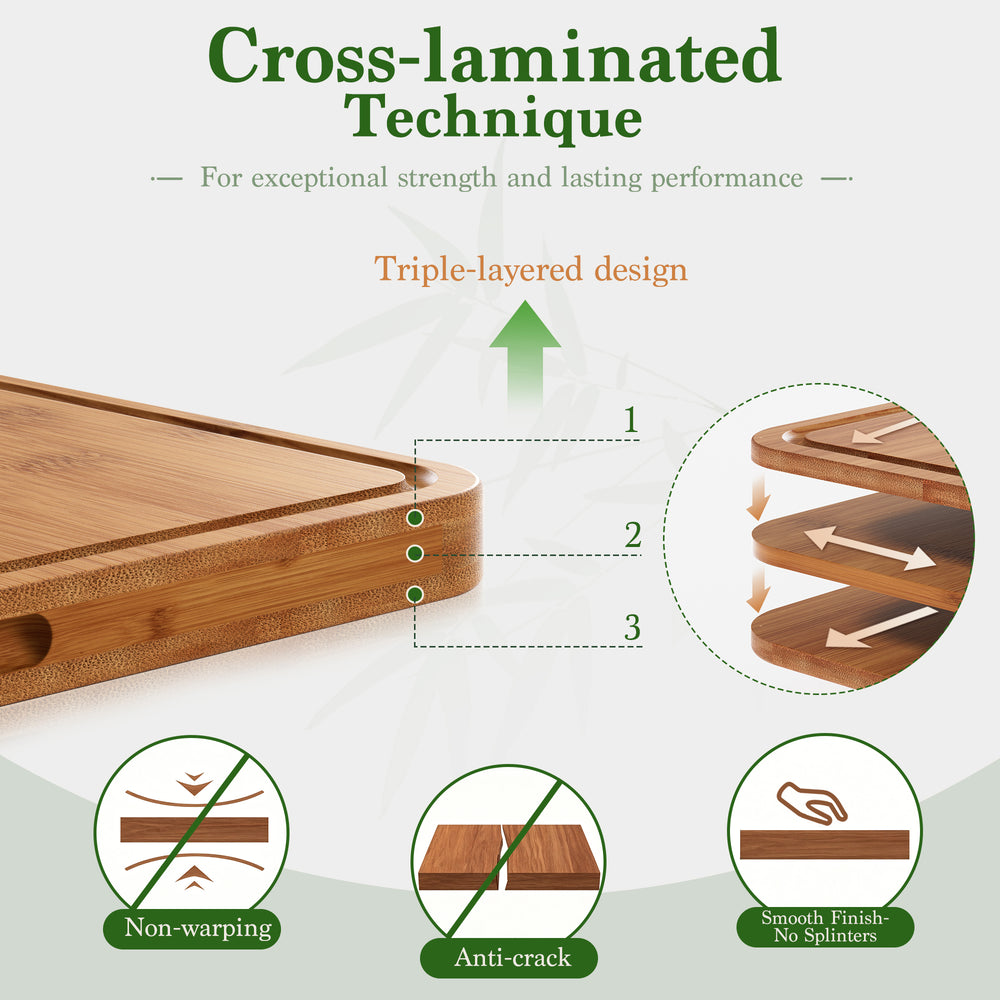 The Prep Set | 3-Piece Bamboo Cutting Board Set